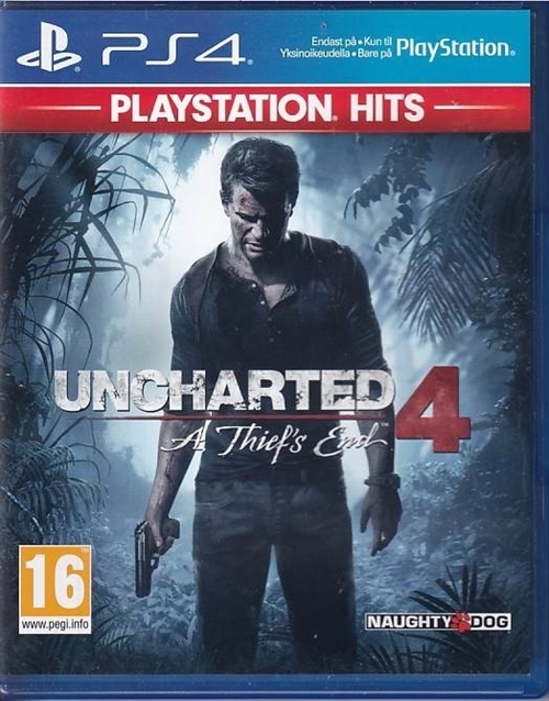 Uncharted 4 A Thiefs End Playstation Hits - PS4 (A Grade) (Genbrug)